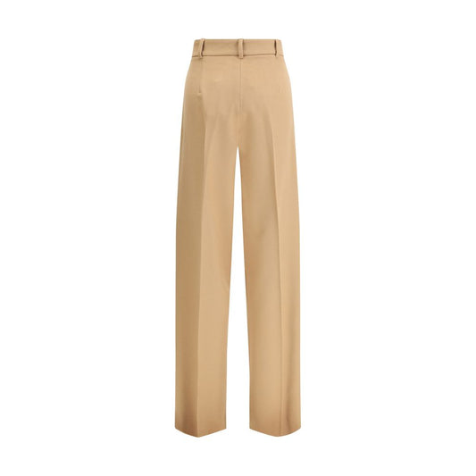 Max Mara Beige Fleece Wool Casual Pants