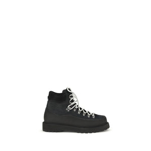 Diemme Black Calf Leather Bos Taurus Lace-Up Boots