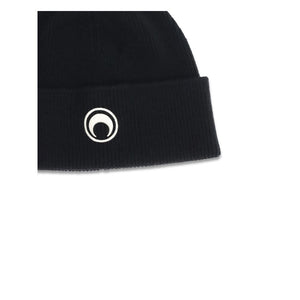 Marine Serre Black Merino Wool Beanie