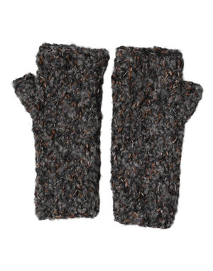 Dolce & Gabbana Gray Virgin Wool Knitted Fingerless Men Gloves
