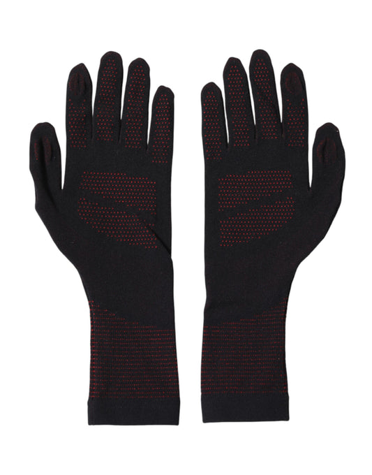 Dolce & Gabbana Black DG Logo Cotton Hands Mitten Men Gloves