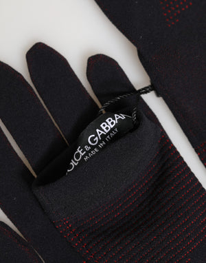 Dolce & Gabbana Black DG Logo Cotton Hands Mitten Men Gloves