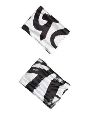 Dolce & Gabbana Black White DG Logo Silk 1 Pair Wristband