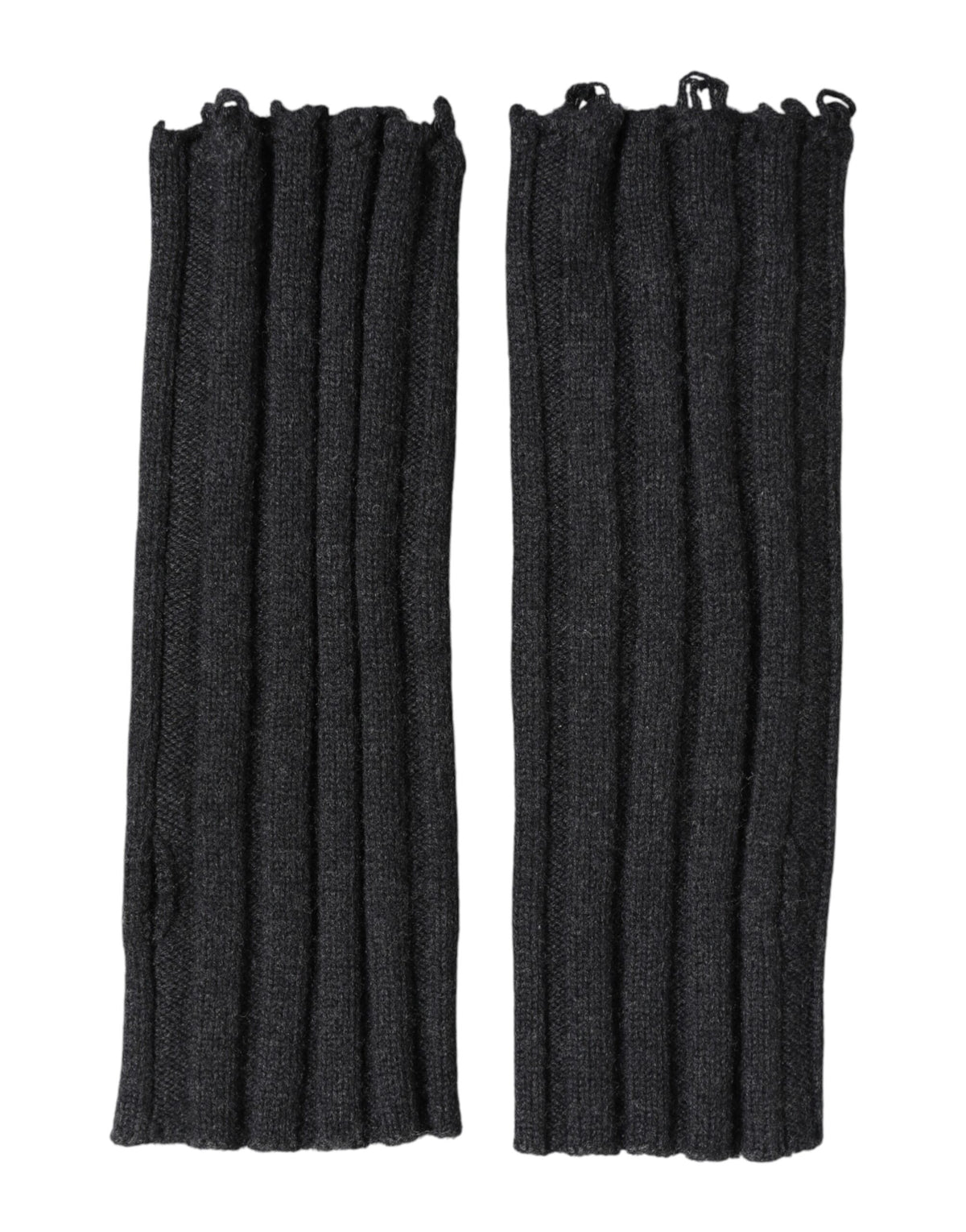 Dolce & Gabbana Black Virgin Wool Knitted Fingerless Gloves