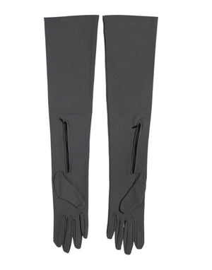 Dolce & Gabbana Dark Gray Viscose Elbow Length Mitten Men Gloves