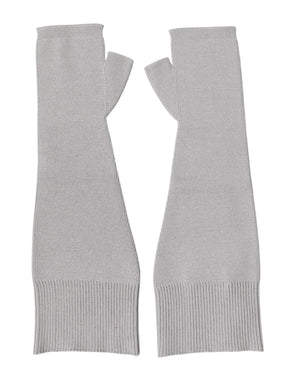 Dolce & Gabbana Gray Virgin Wool Knitted Fingerless Men Gloves