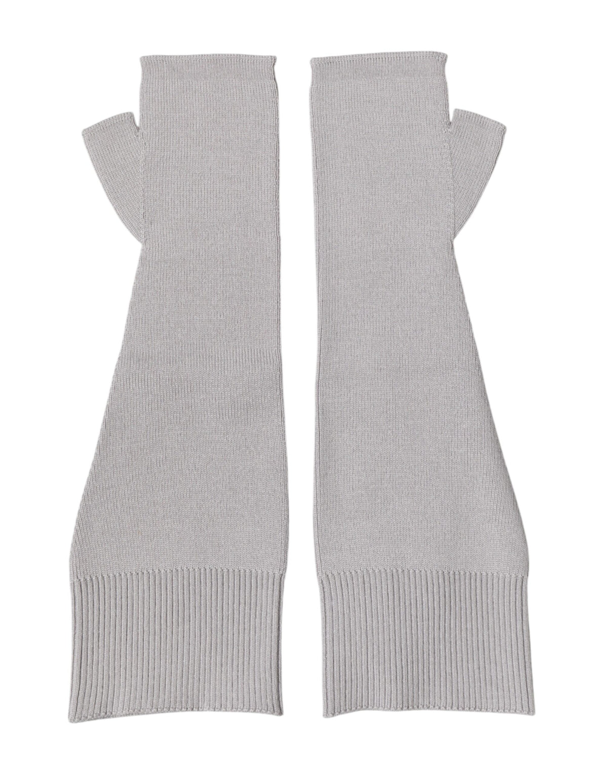 Dolce & Gabbana Gray Virgin Wool Knitted Fingerless Men Gloves