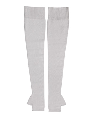 Dolce & Gabbana Gray Virgin Wool Knitted Fingerless Men Gloves