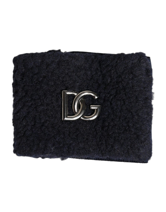 Dolce & Gabbana Black Polyester Logo Plaque Men One Size Wristband