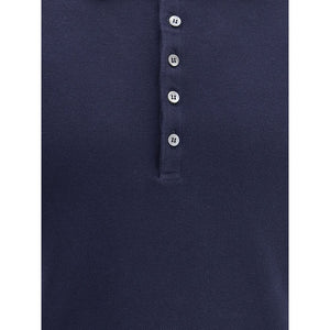 Thom Browne Blue Cotton Polo Shirt
