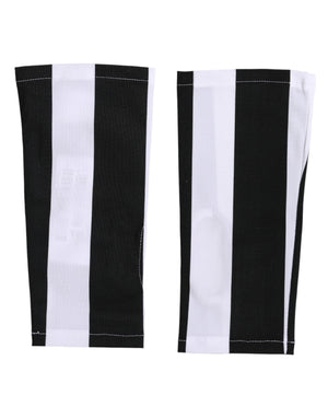 Dolce & Gabbana Black White Nylon Fingerless Wrist Length Gloves