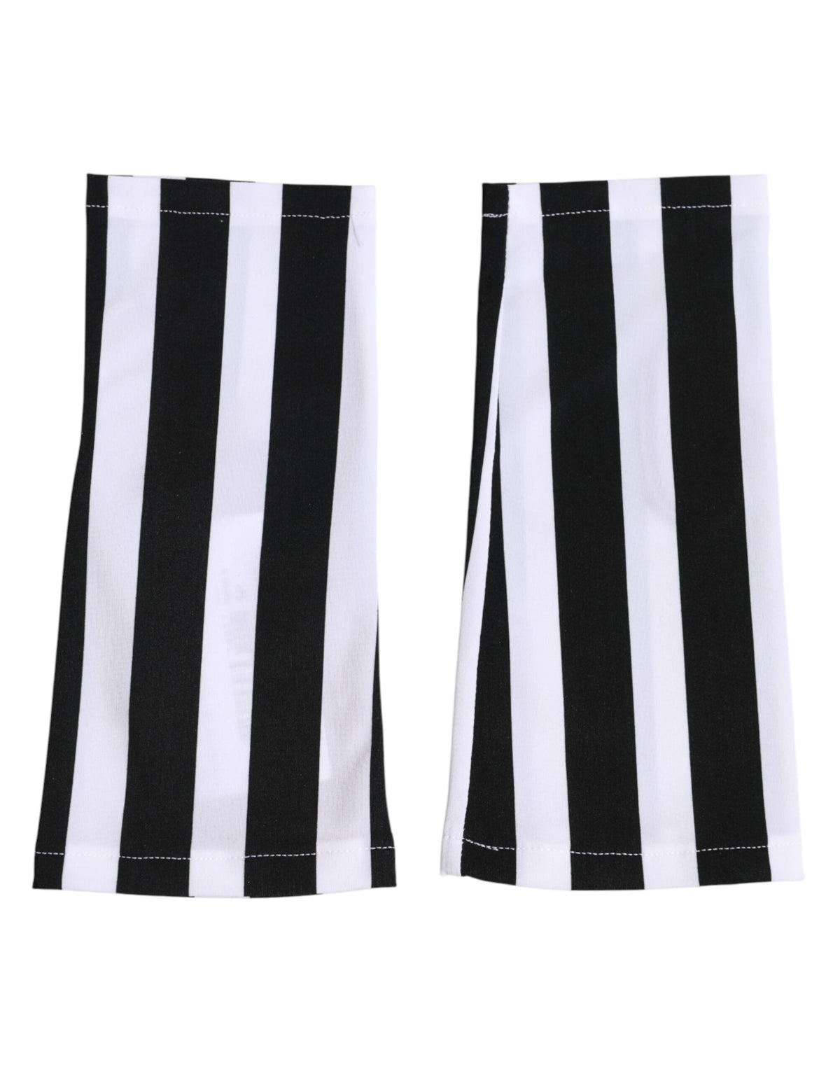 Dolce & Gabbana Black White Nylon Fingerless Wrist Length Gloves