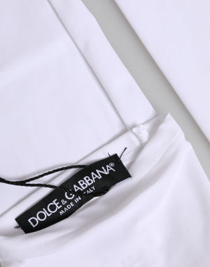 Dolce & Gabbana White Nylon Fingerless Elbow Length Mitten Gloves