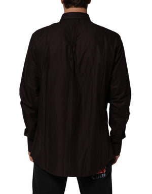 Dolce & Gabbana Brown Cotton LongSleeve MARTINI Dress  Shirt