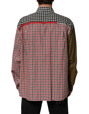Dolce & Gabbana Multicolor Cotton Collared Checkered Shirt