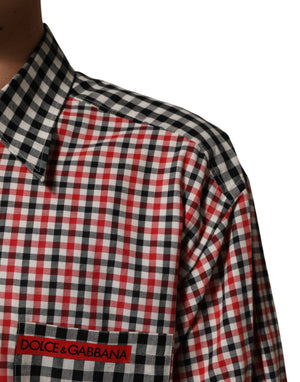 Dolce & Gabbana Multicolor Cotton Collared Checkered Shirt