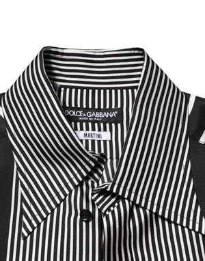 Dolce & Gabbana Black White Stripes Men MARTINI Dress Shirt