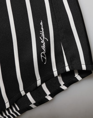 Dolce & Gabbana Black White Stripes Men MARTINI Dress Shirt