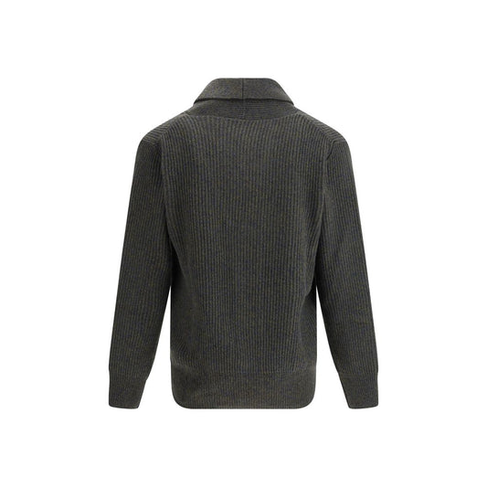 Brooksfield Green Fleece Wool Cardigan