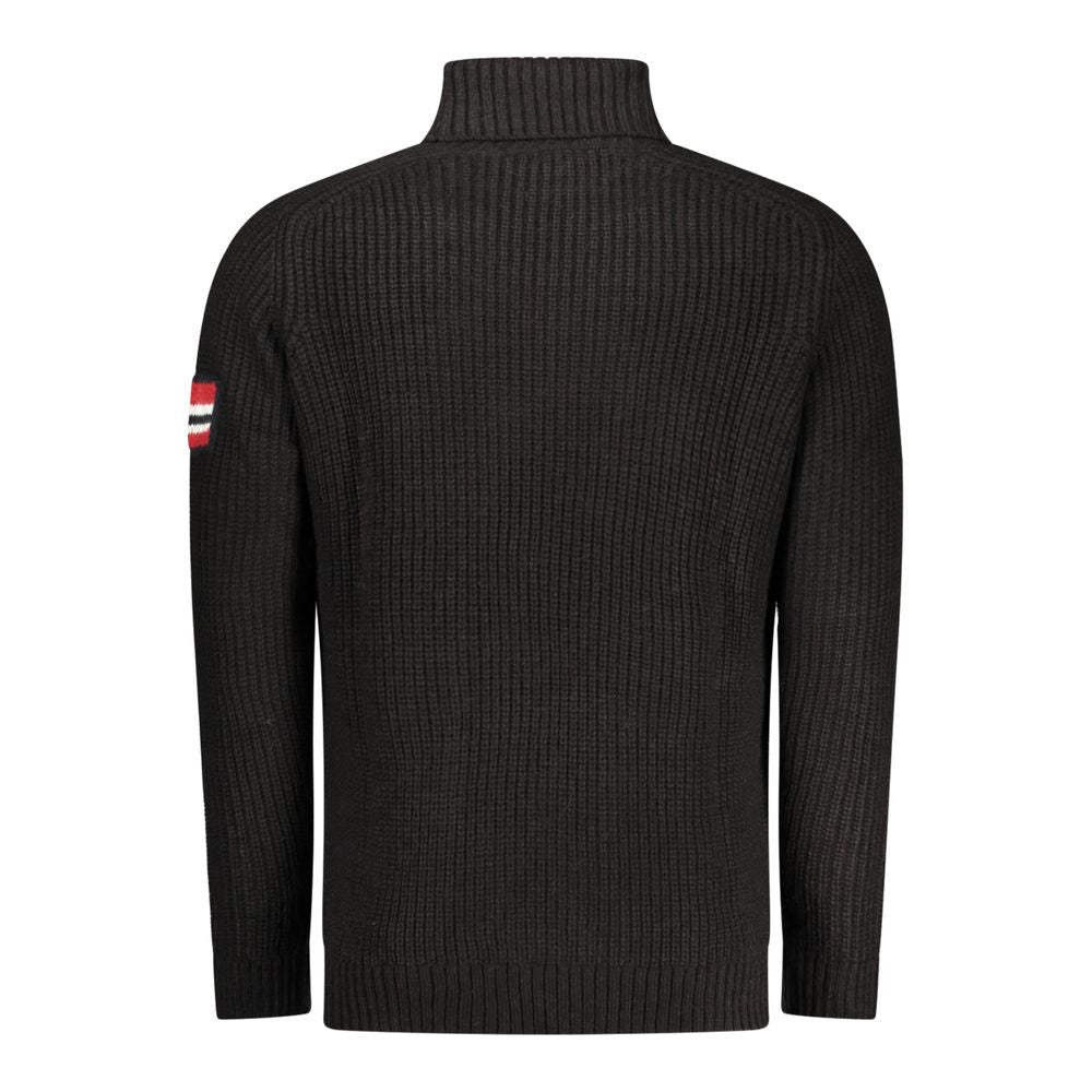 Norway 1963 Black Wool Men Sweater