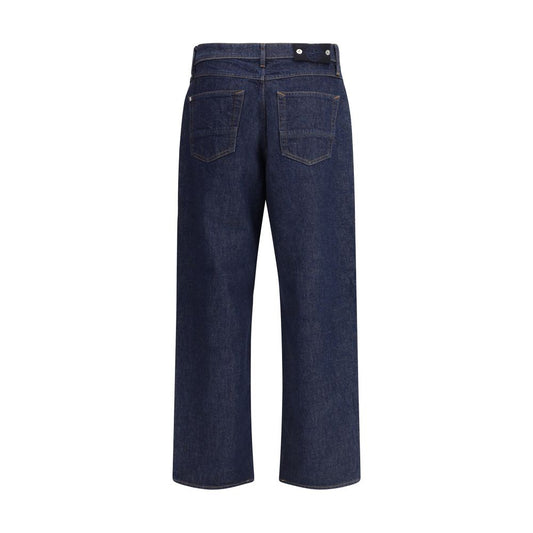 Stone Island Blue Cotton Straight-Leg Jeans