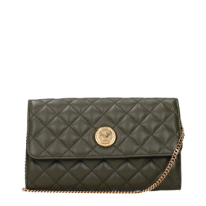 Versace Green Leather Clutch Bag