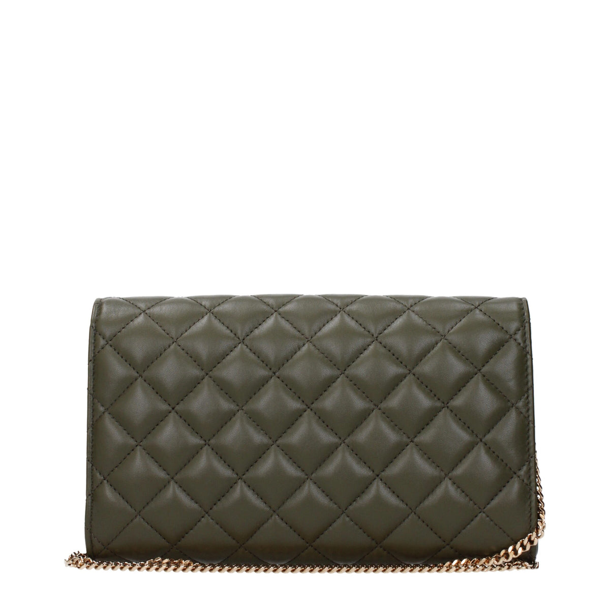 Versace Green Leather Clutch Bag