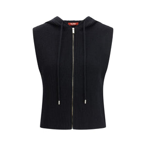 Max Mara Black Wool Sleveless Jacket