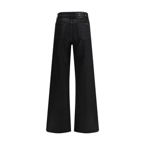 7FOR Black Cotton Flared Jeans