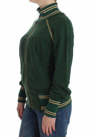 John Galliano Green Mock Zip Cardigan Sweatshirt Sweater Jacket