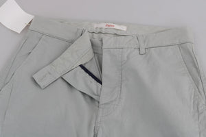 Jucca Cotton Gray High Waist Skinny Cropped Trousers Pants