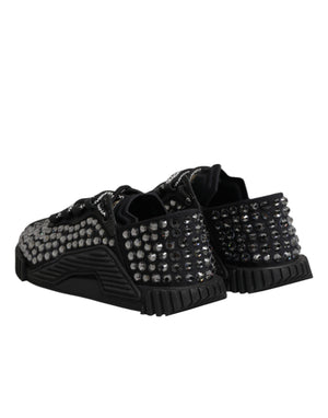 Dolce & Gabbana Shoes Black Embellished Low Top NS1 Sneakers Shoes