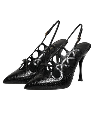 Dolce & Gabbana Leather High Heels Slingback Shoes