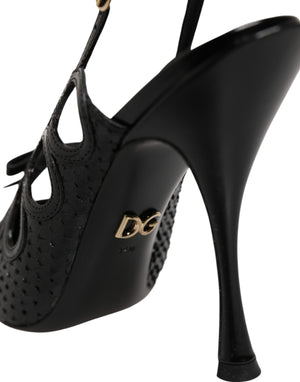 Dolce & Gabbana Leather High Heels Slingback Shoes
