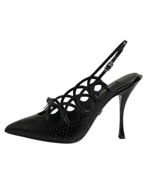 Dolce & Gabbana Leather High Heels Slingback Shoes
