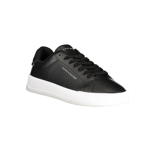 Tommy Hilfiger Black Leather Men Sneaker