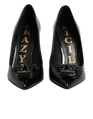 Dolce & Gabbana Black Bag Embellished Heels Pumps Shoes