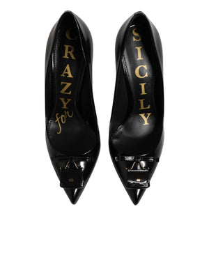 Dolce & Gabbana Black Bag Embellished Heels Pumps Shoes