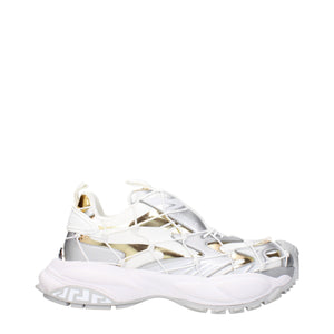 Versace White Fabric Chunky Sneakers