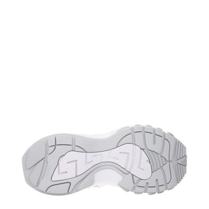 Versace White Fabric Chunky Sneakers
