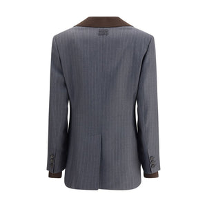 Miu Miu Gray Fleece Wool Blazer