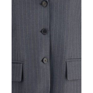 Miu Miu Gray Fleece Wool Blazer