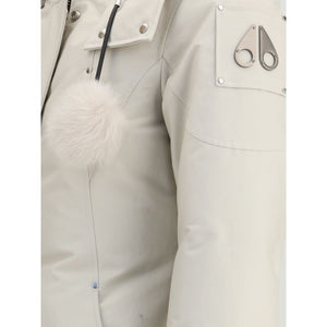 Moose Knuckles White Cotton Parka