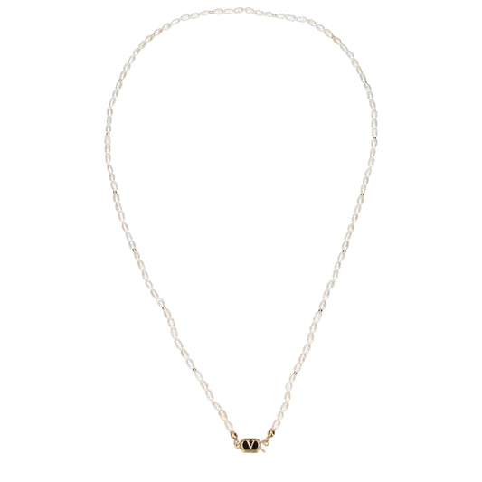 Valentino Garavani White Metal Necklace