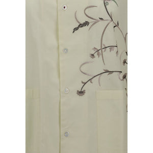 Baziszt Yellow Cotton Pattern Shirt