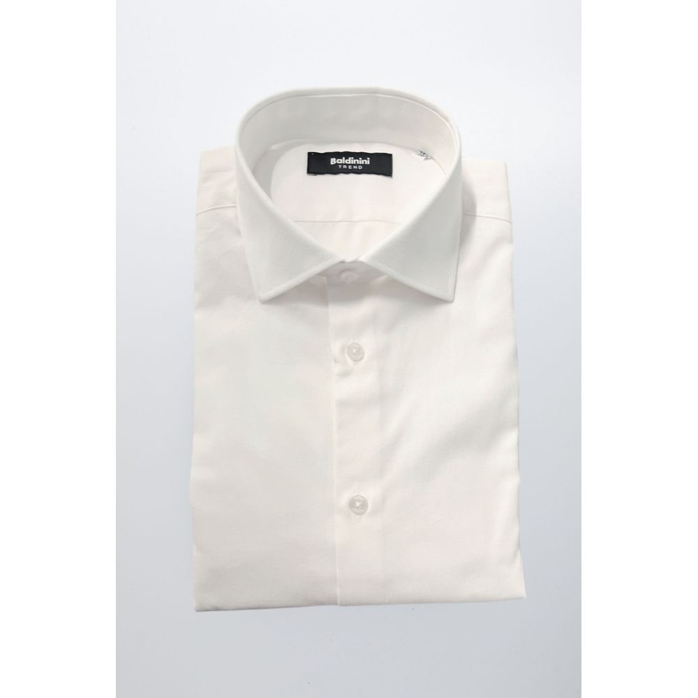 Baldinini Trend White Cotton Men Shirt
