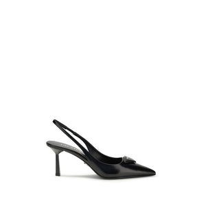 Prada Black Calf Leather Bos Taurus High Heel Pumps