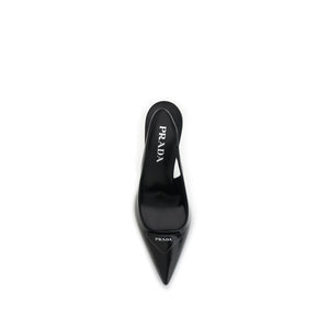 Prada Black Calf Leather Bos Taurus High Heel Pumps