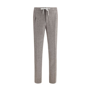 PT Torino Brown Fleece Wool Casual Pants