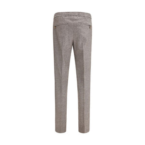 PT Torino Brown Fleece Wool Casual Pants